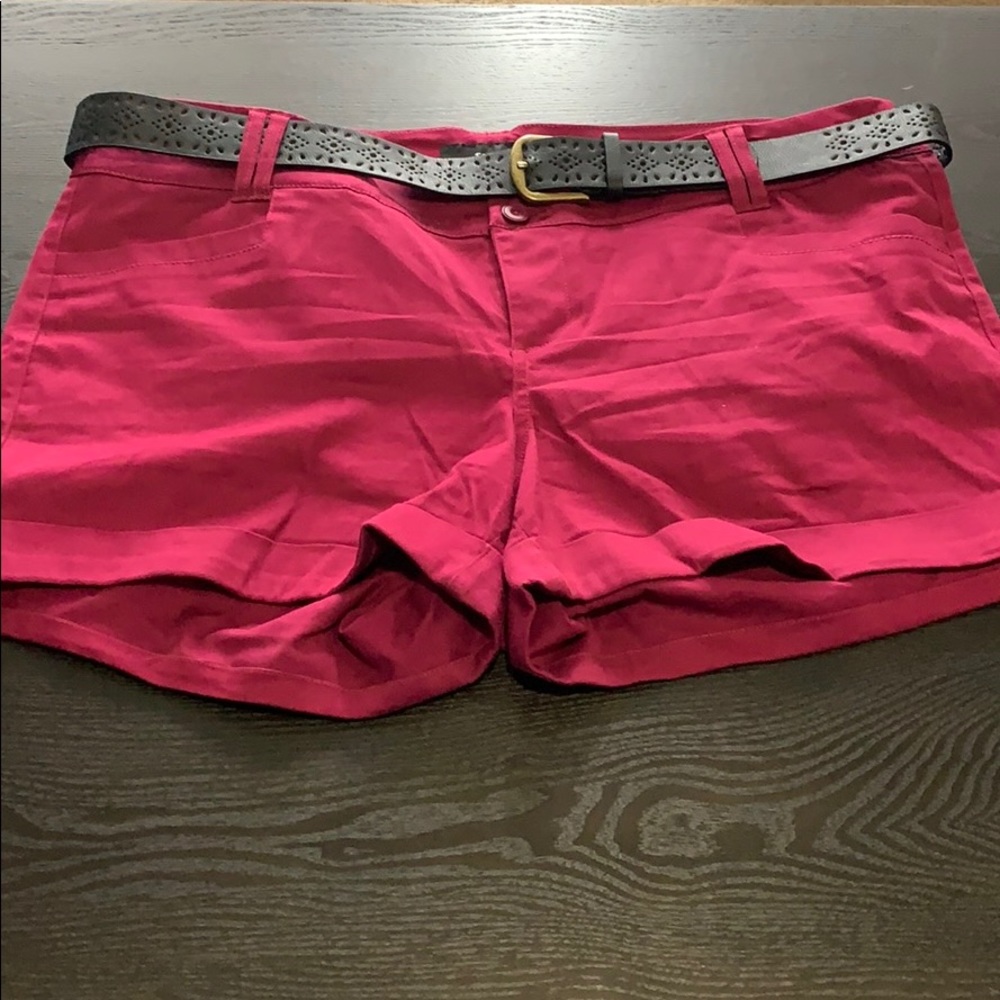 Torrid belted sateen shorts